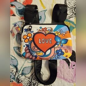 Brighton Colorful 'LOVE' Heart Crossbody Bag in Red, Orange, Blue, Yellow, Black